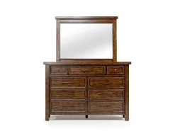 Mor Furniture Sonora Sleigh Bed W/ Storage, Dresser, Mirror & Nightstand In Brown, Queen