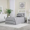 Mor Furniture St Regis Panel Headboard, Dresser, Mirror & Nightstand In White, Twin