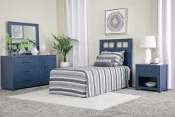 Mor Furniture St Regis Panel Headboard, Dresser, Mirror & Nightstand In White, Twin