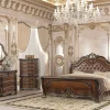 Mor Furniture Stellata Sleigh Bed, Dresser, Mirror & Nightstand In Mahogany Brown, Queen