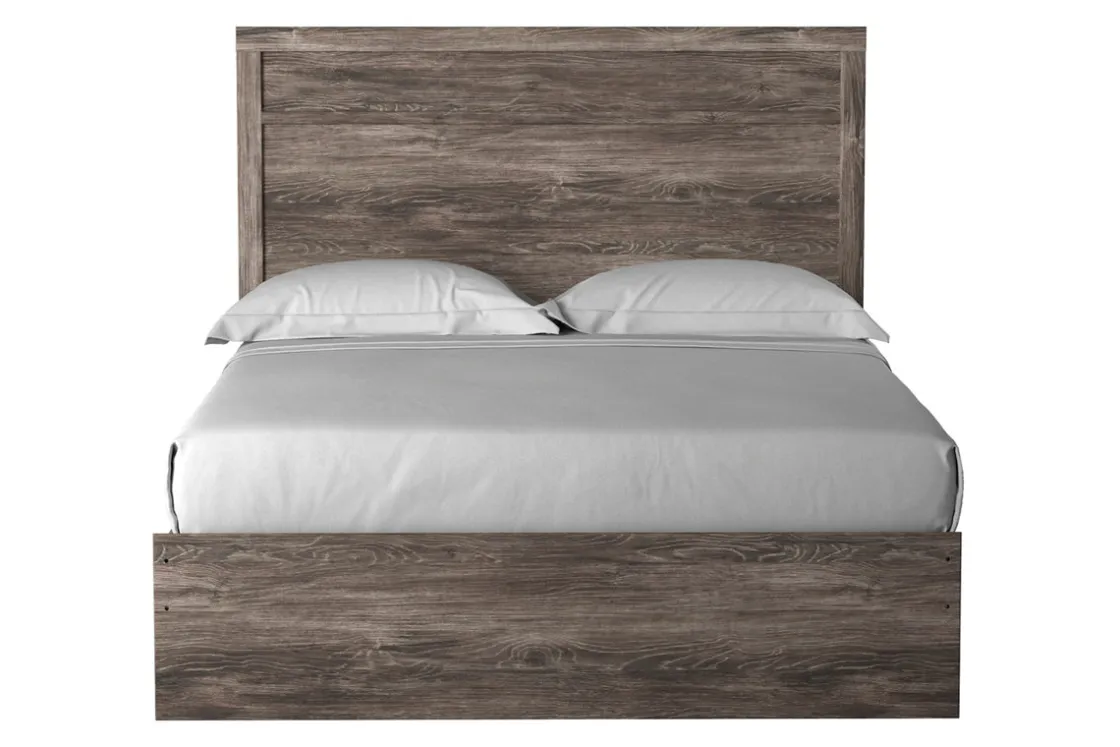 Mor Furniture Stelsie Panel Bed, Dresser, Mirror & Nightstand In Gray, Full