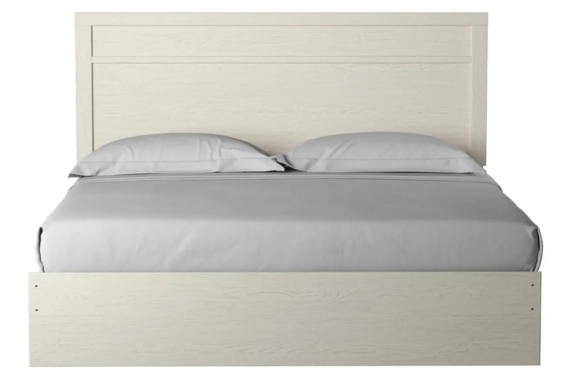 Mor Furniture Stelsie Panel Bed, Dresser, Mirror & Nightstand In Gray, Full