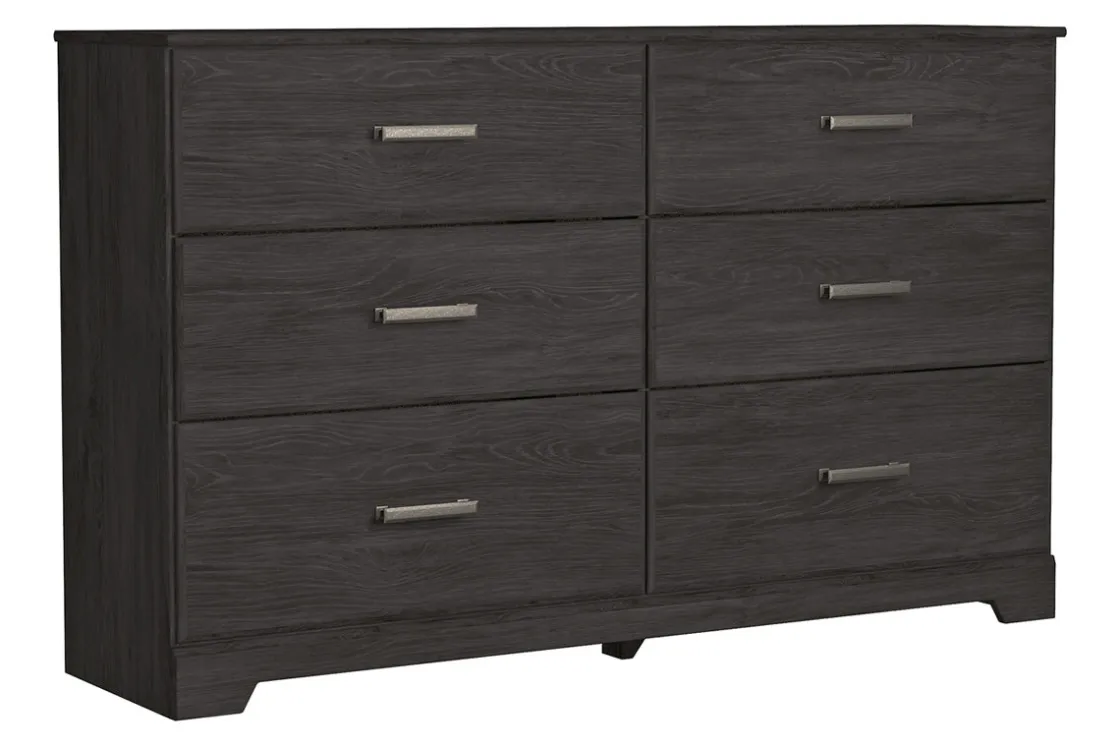 Mor Furniture Stelsie Panel Bed, Dresser, Mirror & Nightstand In Gray, Full