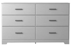 Mor Furniture Stelsie Panel Bed, Dresser, Mirror & Nightstand In Gray, Full