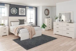 Mor Furniture Stelsie Panel Bed In Gray, Full