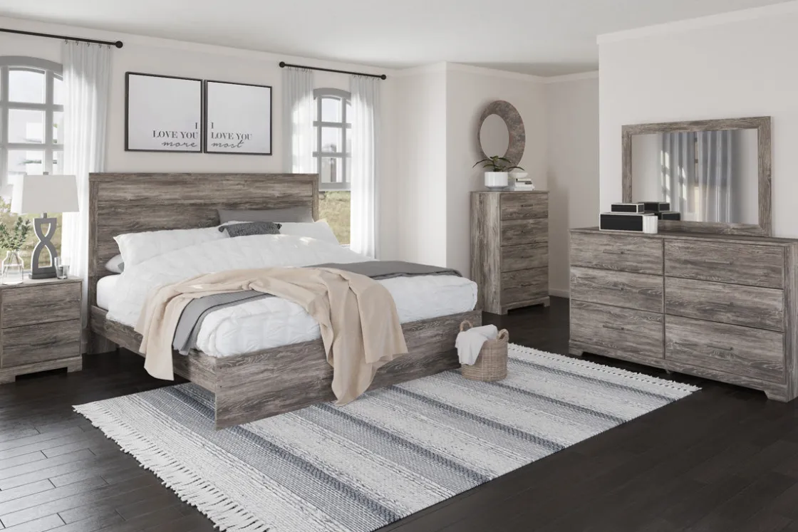 Mor Furniture Stelsie Panel Bed In Gray, Full