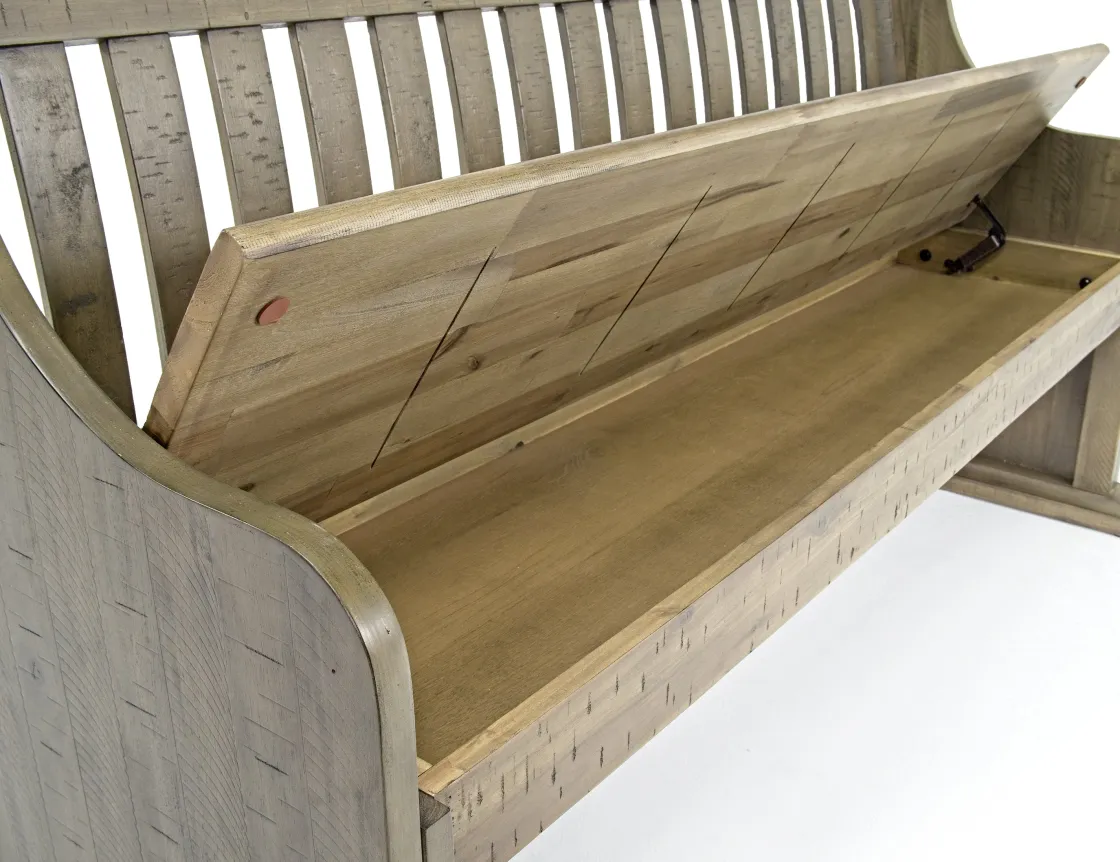 Mor Furniture Stone Dining Bench W/ Storage In White