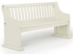 Mor Furniture Stone Dining Bench W/ Storage In White