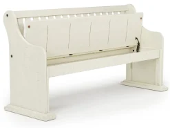 Mor Furniture Stone Dining Bench W/ Storage In White