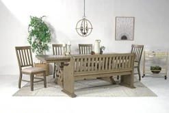 Mor Furniture Stone Dining Bench W/ Storage In White