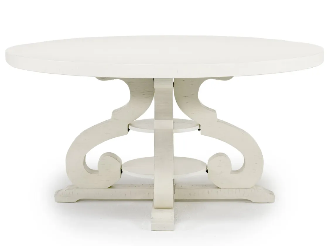 Mor Furniture Stone Round Dining Table & 4 Chairs In , Upholstered Slat