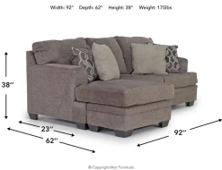 Mor Furniture Stonemeade Reversible Sofa Chaise In Nutmeg