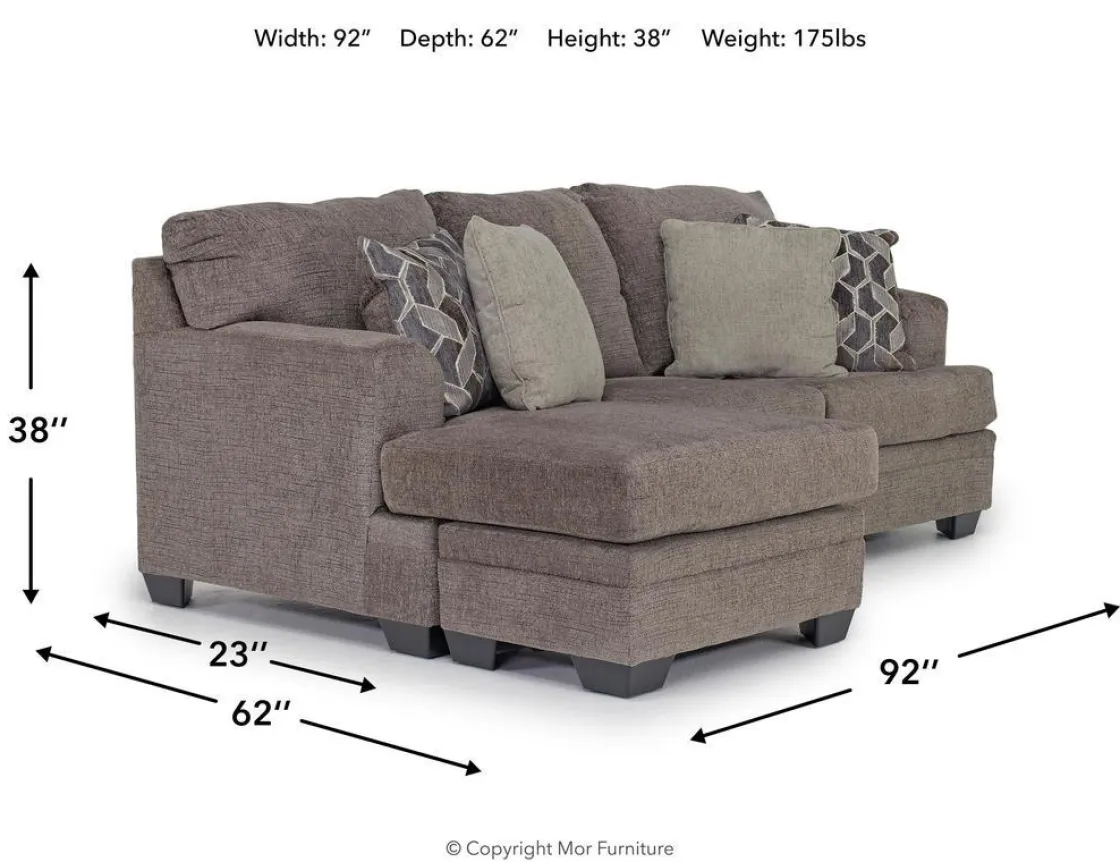 Mor Furniture Stonemeade Reversible Sofa Chaise In Nutmeg