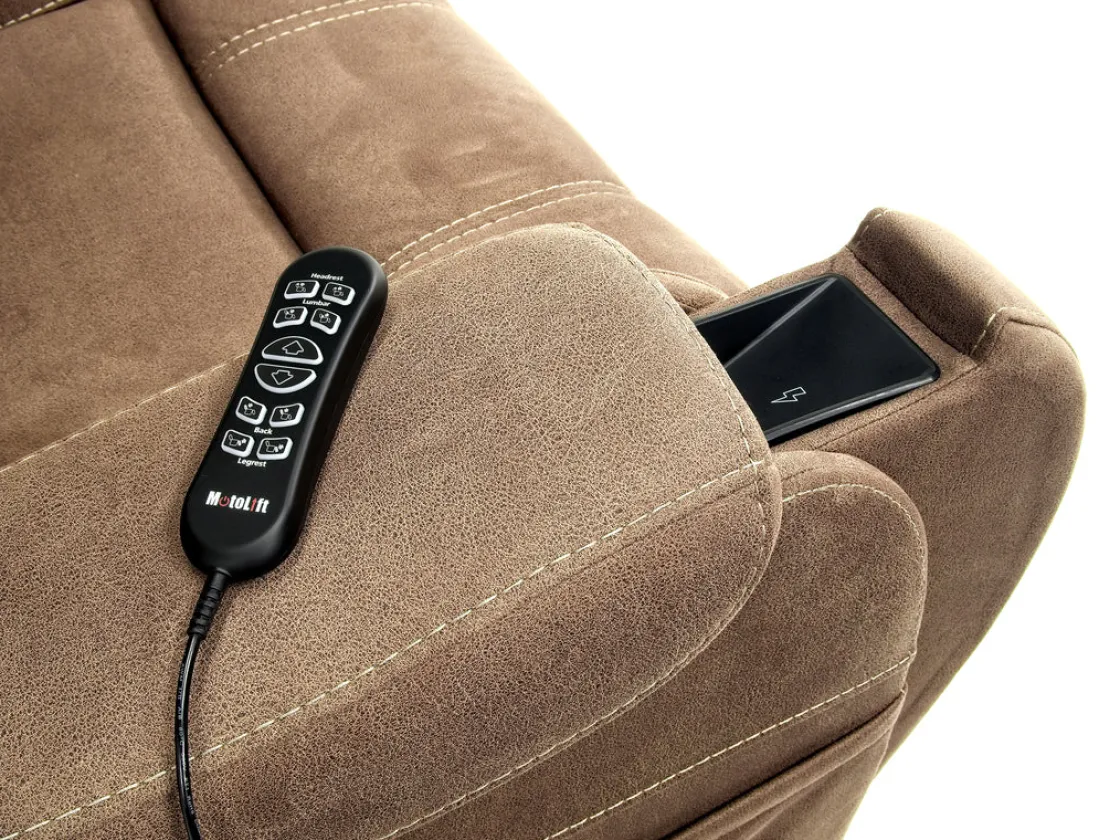Mor Furniture Str 3 Power Lift Chair W/ Wireless Charger In Gunmetal