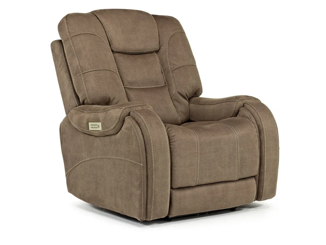 Mor Furniture Str 3 Power Recliner W/ Wireless Charger In Gunmetal