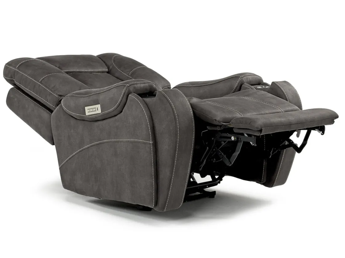 Mor Furniture Str 3 Power Recliner W/ Wireless Charger In Gunmetal