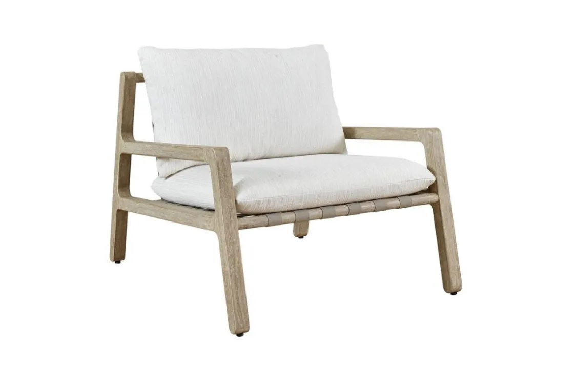 Mor Furniture Strapped Outdoor Lounge Chair In Honey