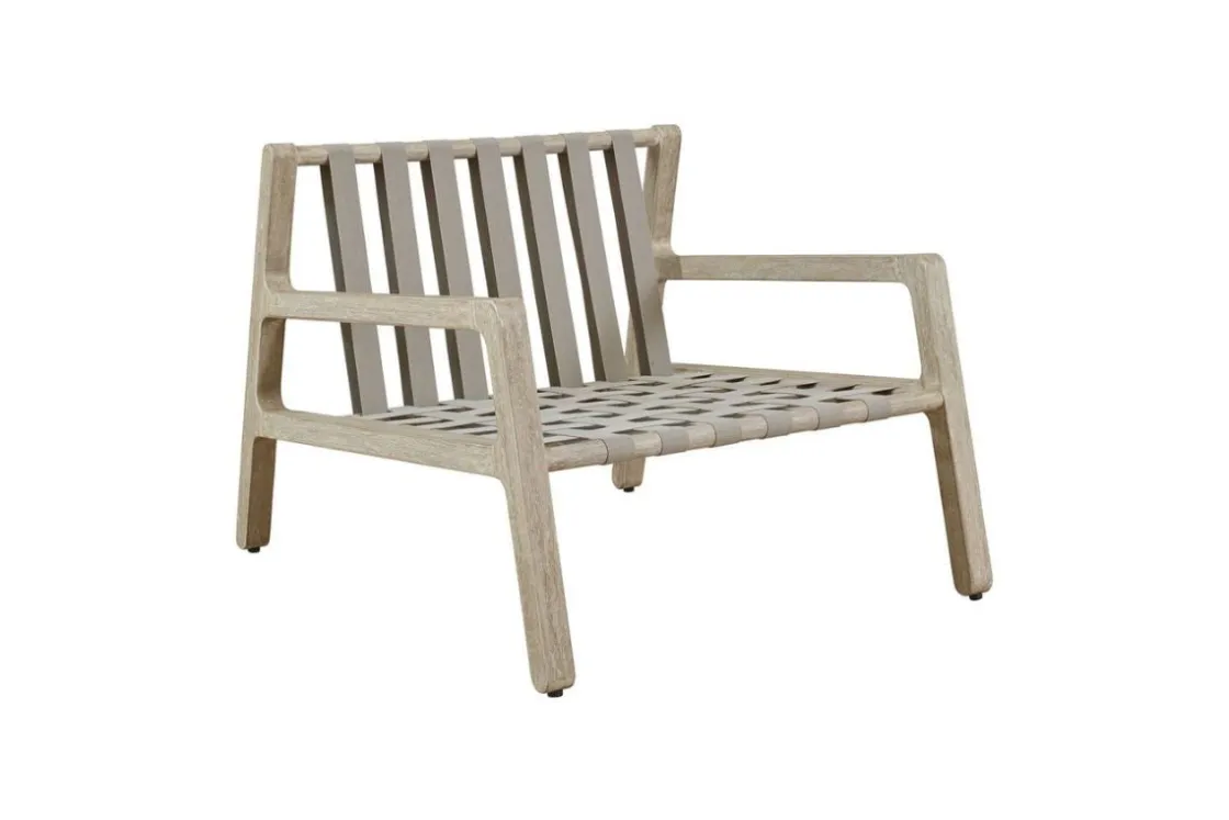 Mor Furniture Strapped Outdoor Lounge Chair In Honey