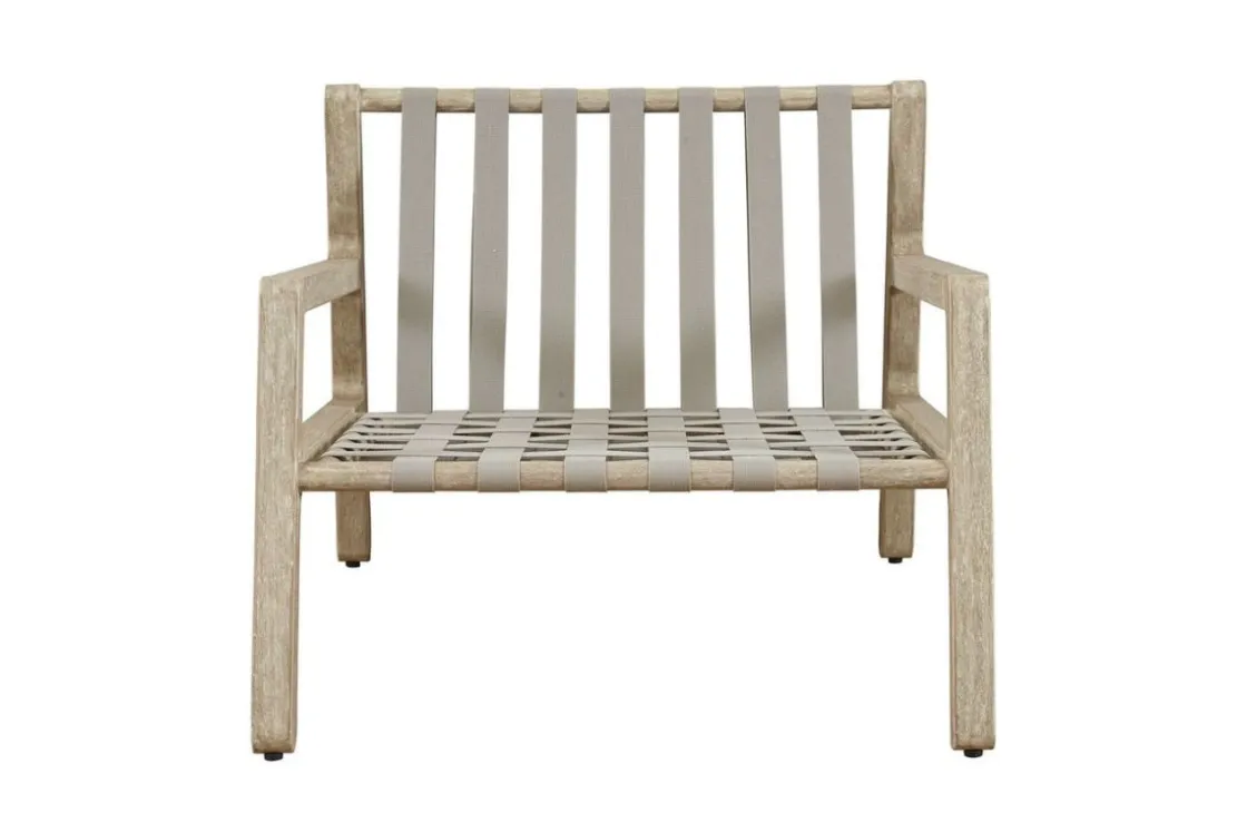Mor Furniture Strapped Outdoor Lounge Chair In Honey