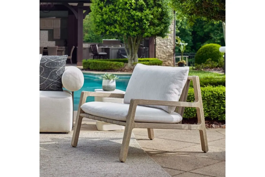Mor Furniture Strapped Outdoor Lounge Chair In Honey
