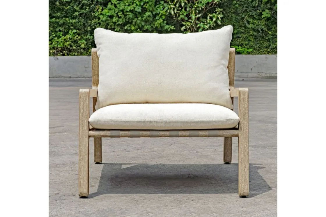 Mor Furniture Strapped Outdoor Lounge Chair In Honey