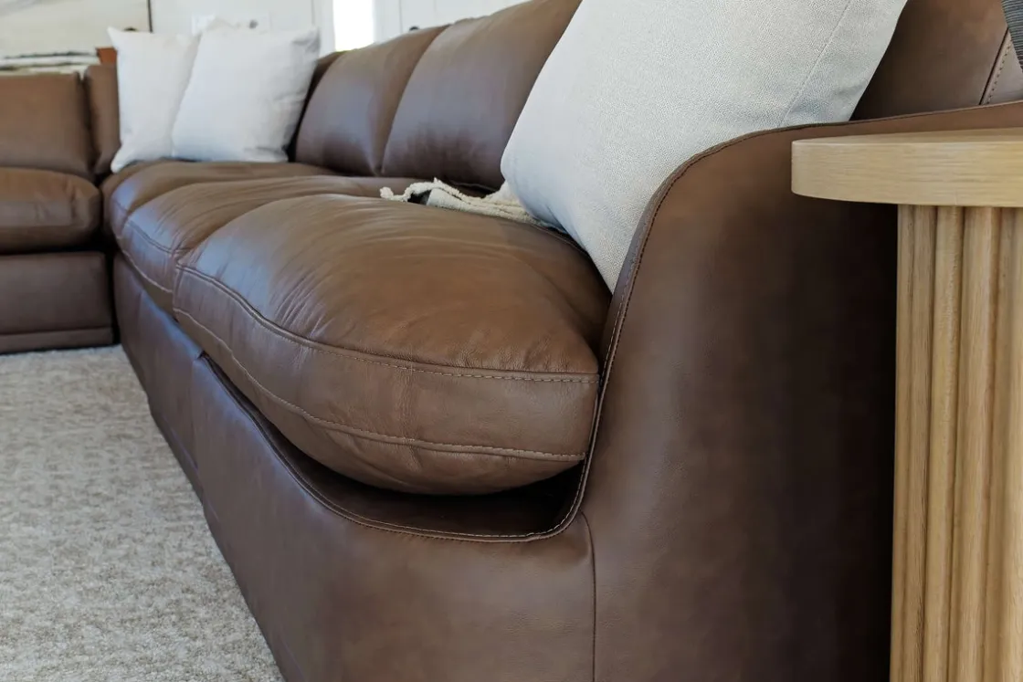Mor Furniture Stratus 6 Piece Sectional In Aline Saddle Leather