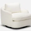 Mor Furniture Stratus Crypton Performance Swivel Chair In Jennie Snow