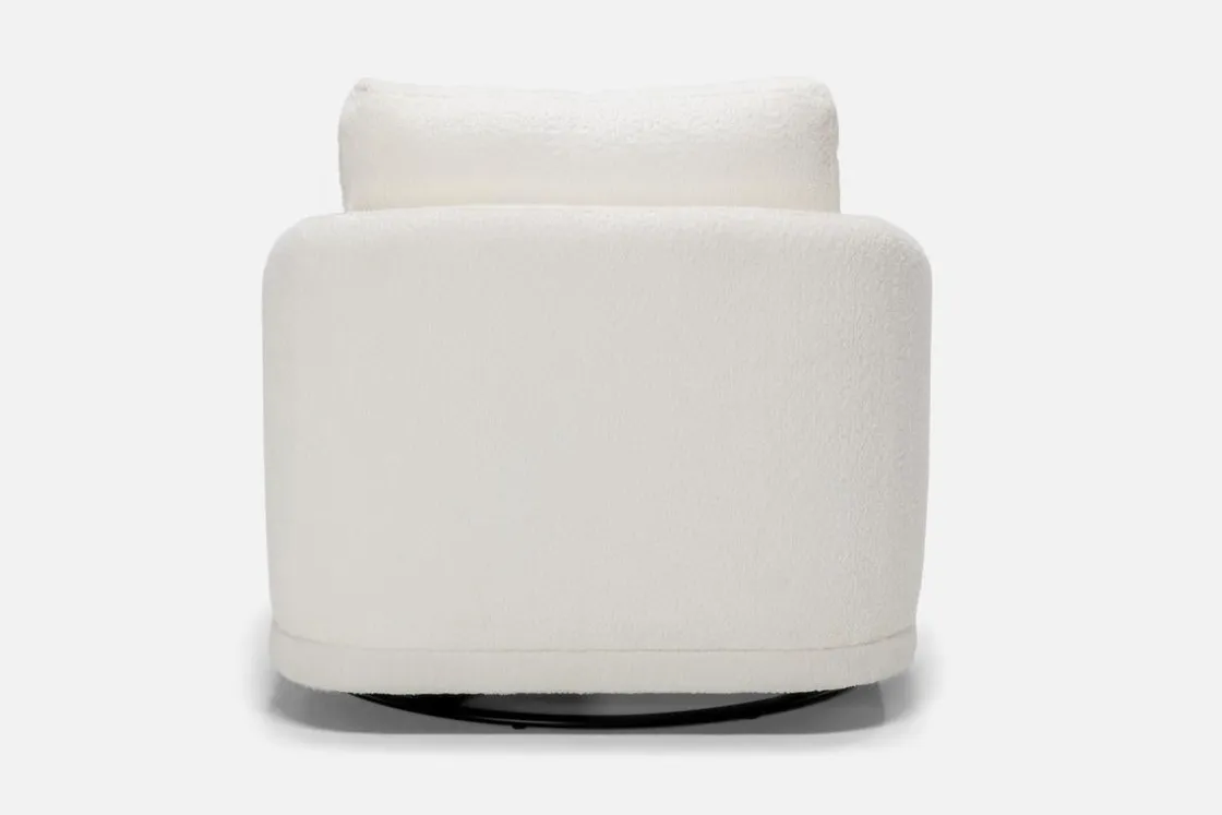 Mor Furniture Stratus Crypton Performance Swivel Chair In Jennie Snow