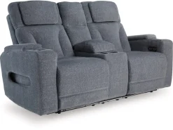 Mor Furniture Studio Cave 2 Power Console Loveseat In Steel