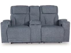 Mor Furniture Studio Cave 2 Power Console Loveseat In Steel