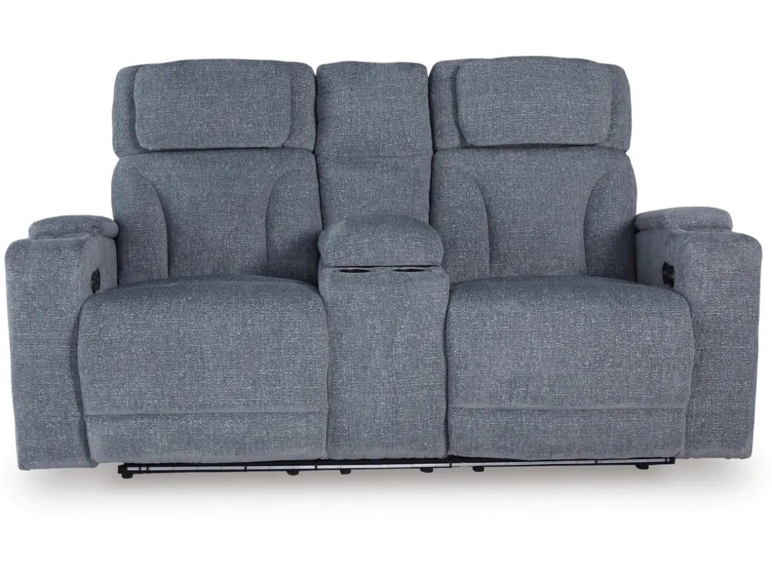 Mor Furniture Studio Cave 2 Power Console Loveseat In Steel