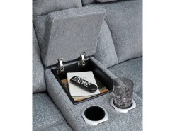 Mor Furniture Studio Cave 2 Power Console Loveseat In Steel
