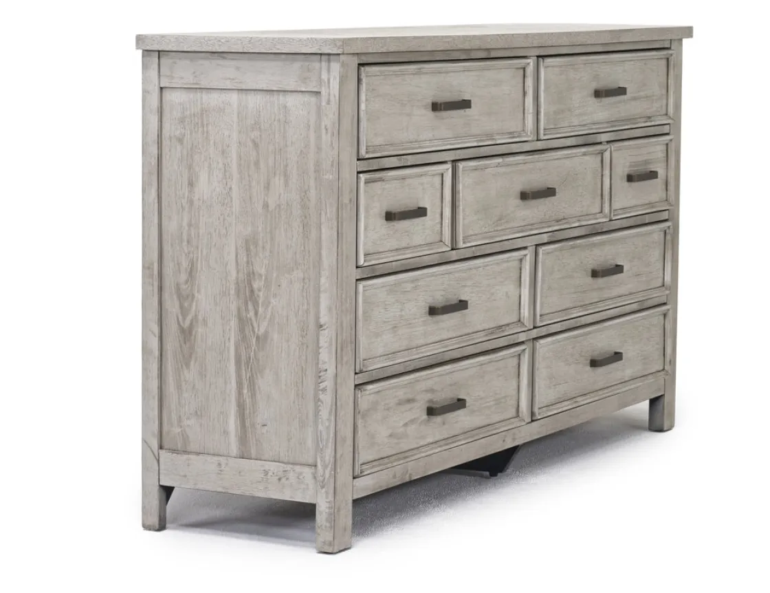 Mor Furniture Sullivan Panel Bed W/ Storage, Dresser, Mirror & Nightstand In Drift Gray, Queen