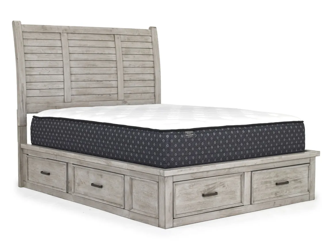 Mor Furniture Sullivan Panel Bed W/ Storage, Dresser, Mirror & Nightstand In Drift Gray, Queen