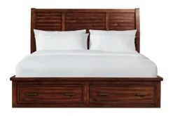Mor Furniture Sullivan Panel Bed W/ Storage In Drift Gray, Queen