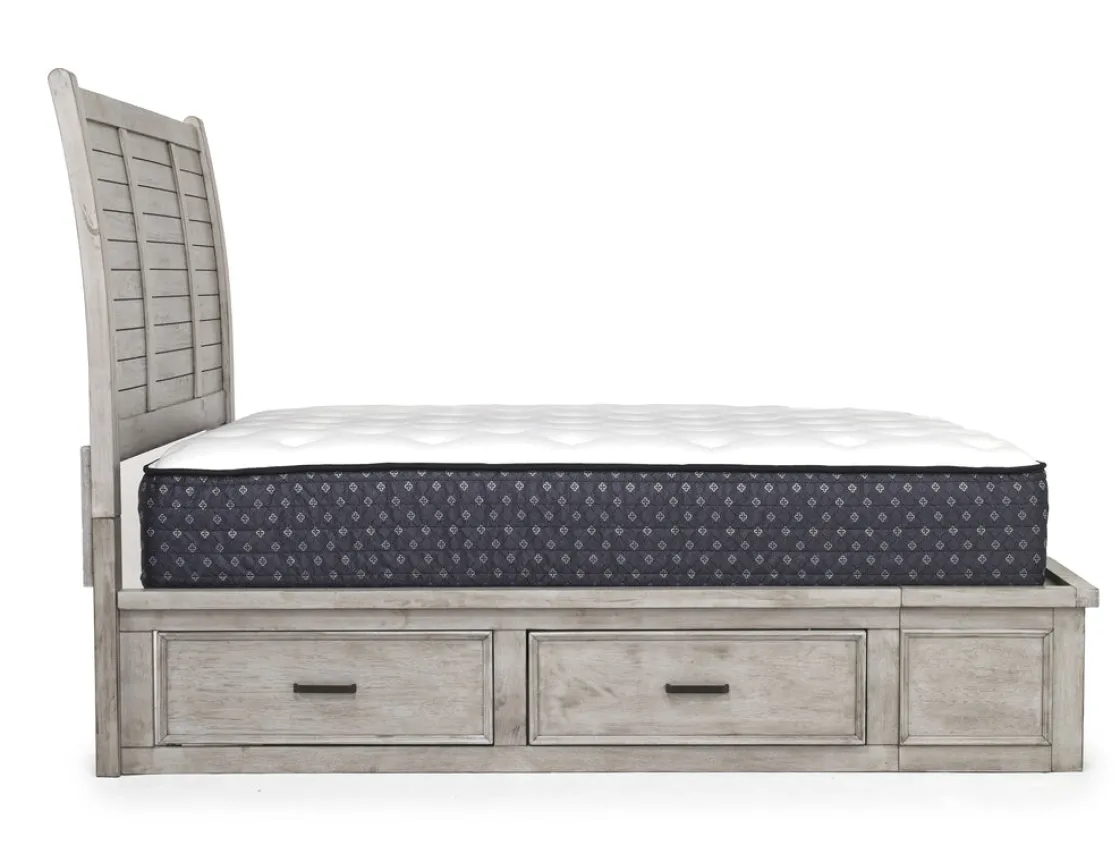 Mor Furniture Sullivan Panel Bed W/ Storage In Drift Gray, Queen