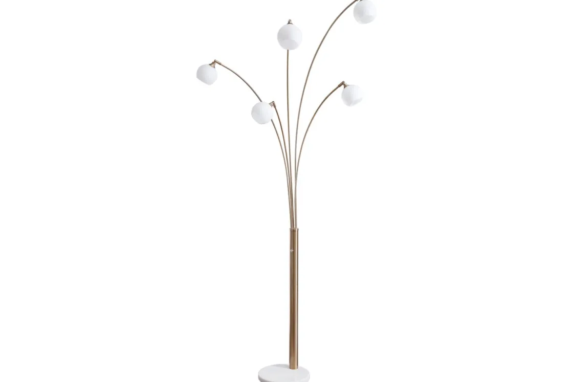 Mor Furniture Taliya Arc Floor Lamp In Champagne/White