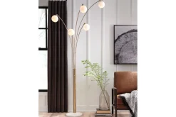 Mor Furniture Taliya Arc Floor Lamp In Champagne/White