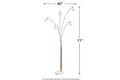 Mor Furniture Taliya Arc Floor Lamp In Champagne/White