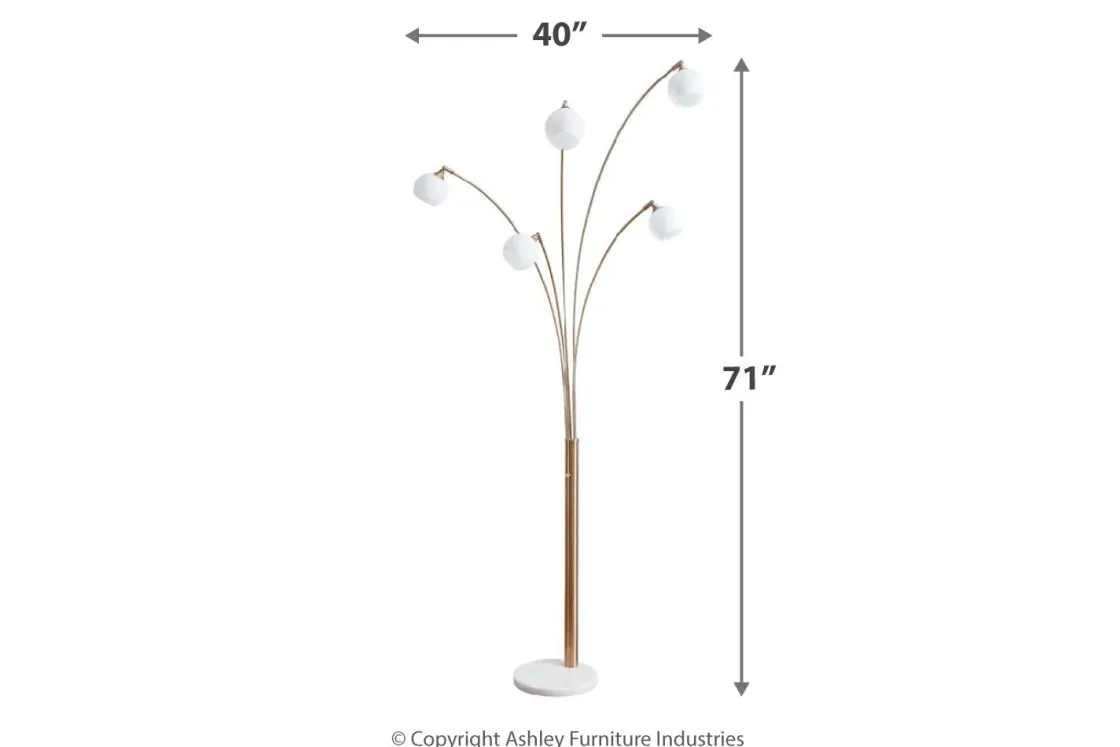 Mor Furniture Taliya Arc Floor Lamp In Champagne/White