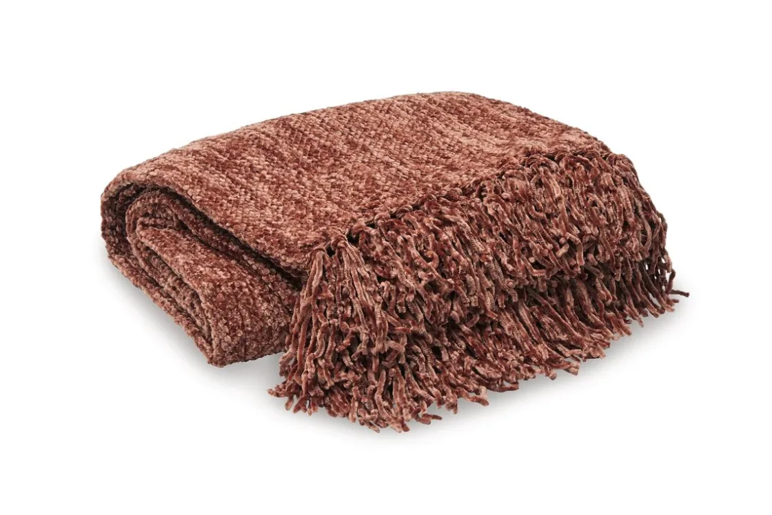 Mor Furniture Tamish Throw Blanket In Rust