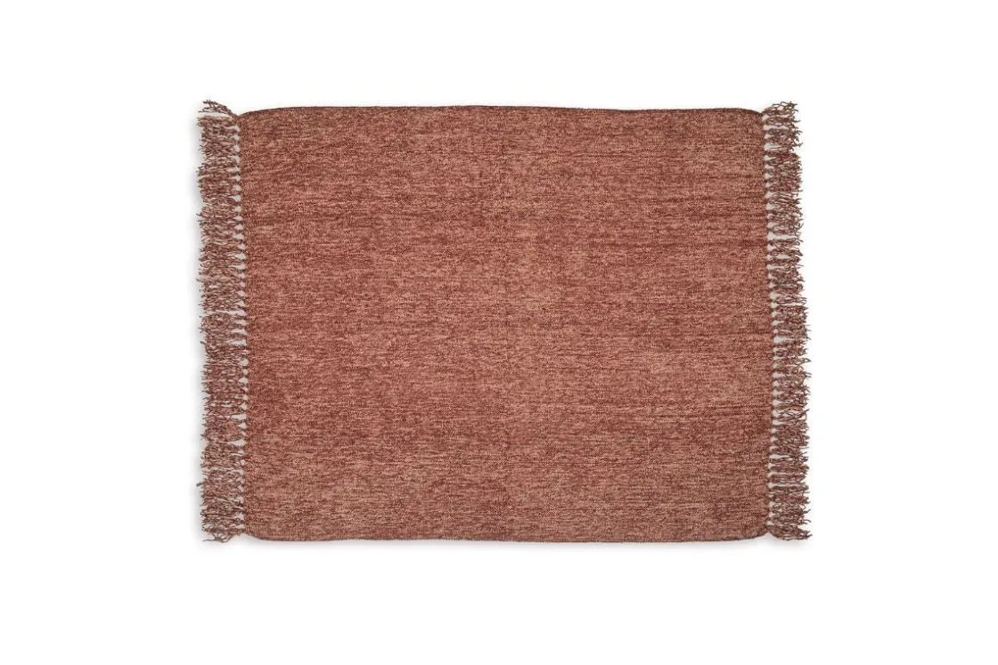 Mor Furniture Tamish Throw Blanket In Rust