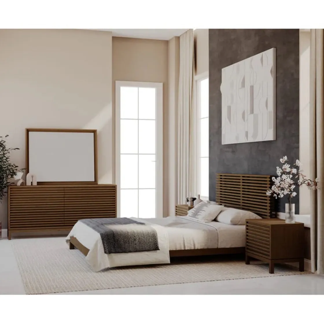 Mor Furniture Tanner Mirror In Flaxen