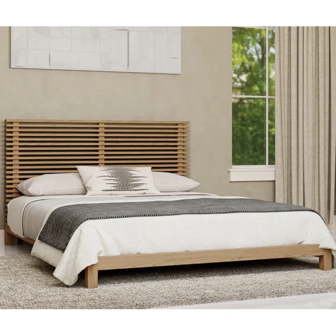 Mor Furniture Tanner Platform Bed In Flaxen, Full