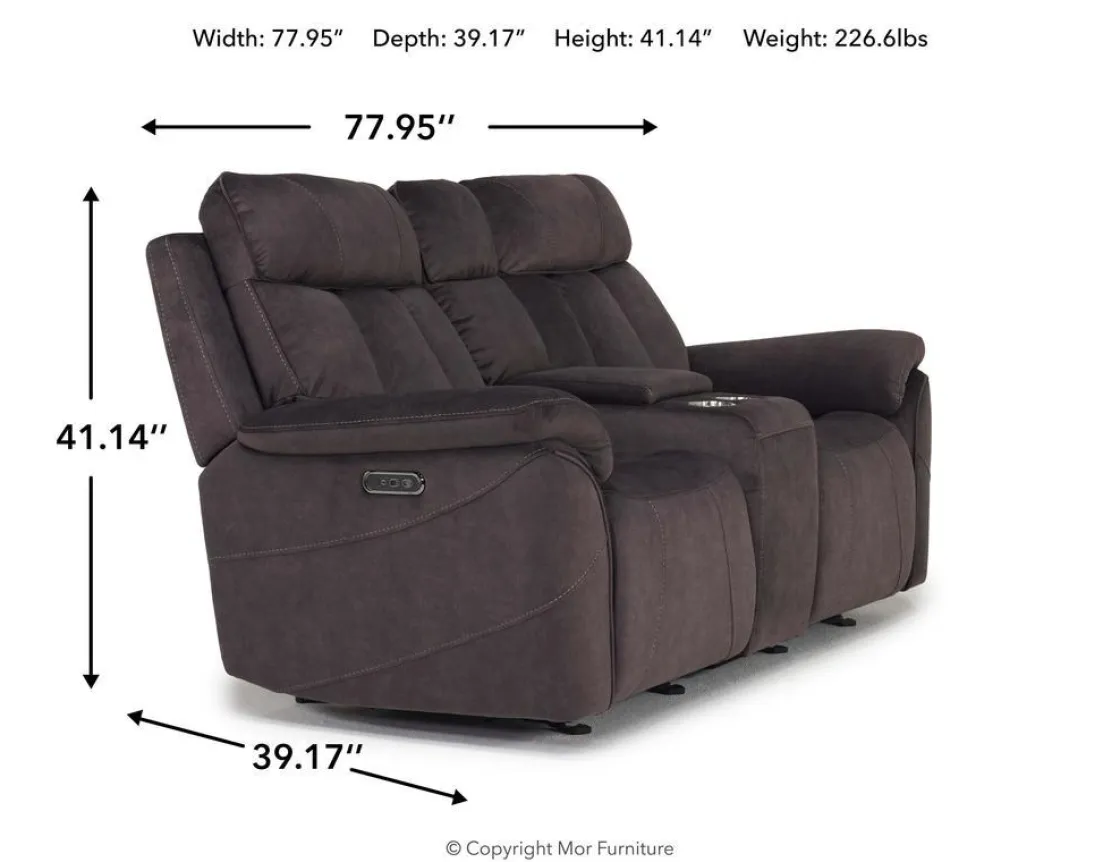 Mor Furniture Tate 2 Power Console Loveseat In