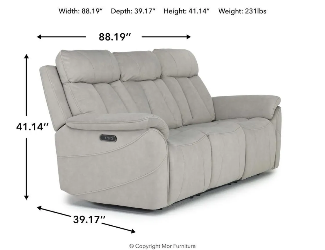 Mor Furniture Tate 2 Power Sofa In Mink
