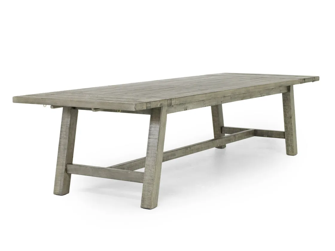 Mor Furniture Telluride Dining Table & 4 X-Back Chairs & Bench In Driftwood