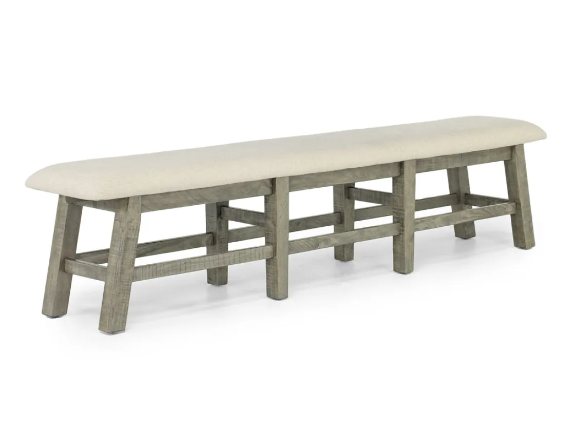 Mor Furniture Telluride Dining Table & 4 X-Back Chairs & Bench In Driftwood