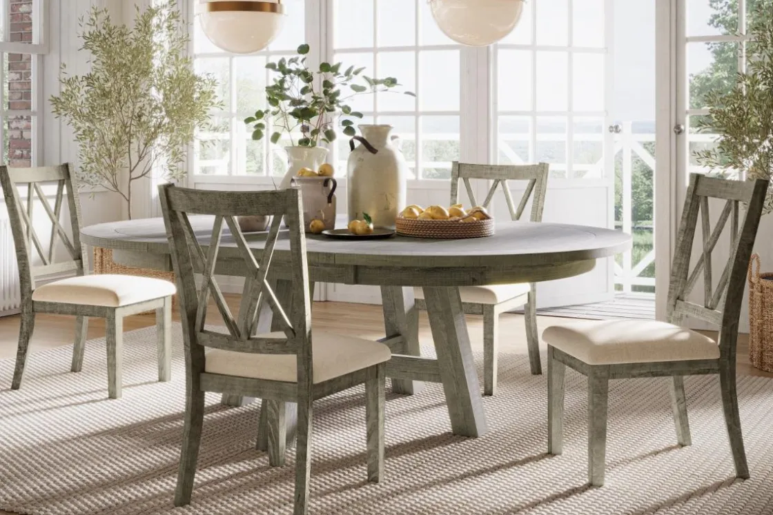 Mor Furniture Telluride Round Dining Table In Driftwood