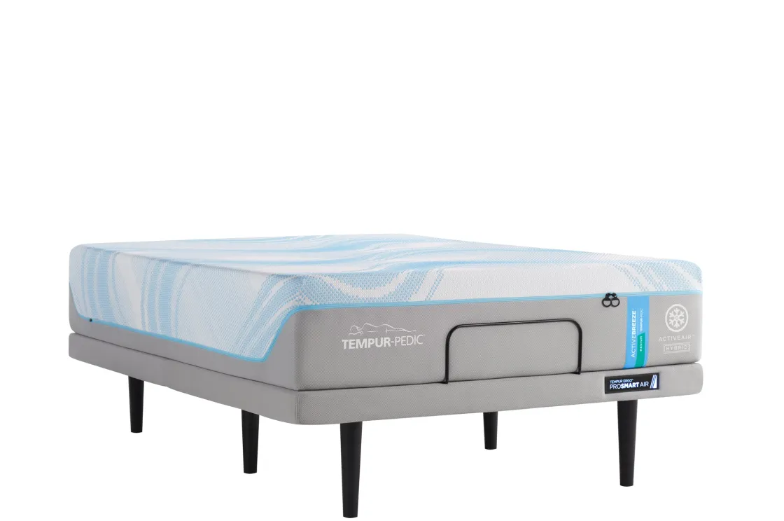 Mor Furniture Tempur-Pedic® Activebreeze® Ii Medium Hybrid Mattress & Ergo Pro Smart Air Adjustable Foundation, Twin Xl